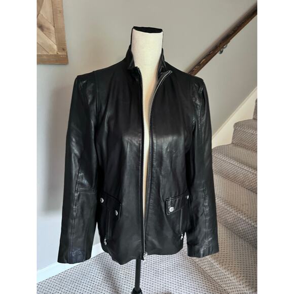 BETSEY JOHNSON Biker Moto Jacket Black Large - Picture 1 of 6
